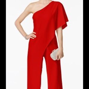 Blu Sage Red Off The Shoulder Jumpsuit Sz.12 NEW!